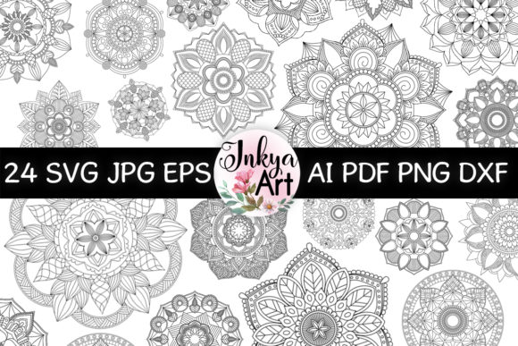 24 Floral Mandala Bundle