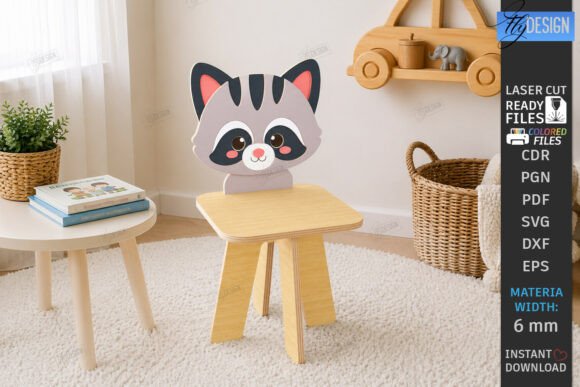 Animal Kids Chair Laser Cut Nursery