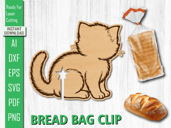 Back Cat Bread Bag Clip