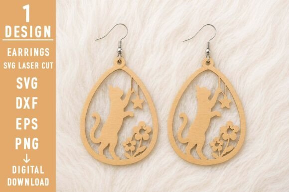 Cat Earrings Laser Cut Design Review