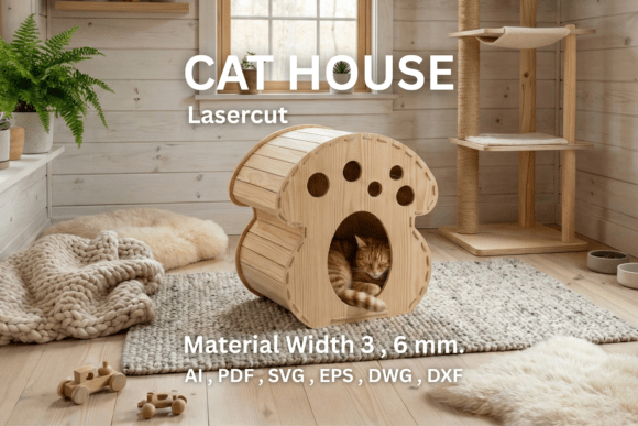 Cat House Laser Cut File Free