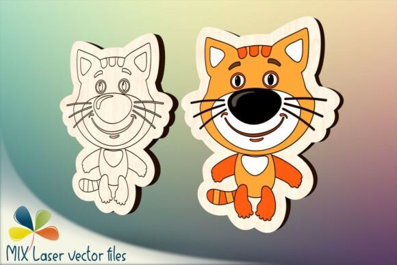 Cat Laser Cut File, Cute Animal
