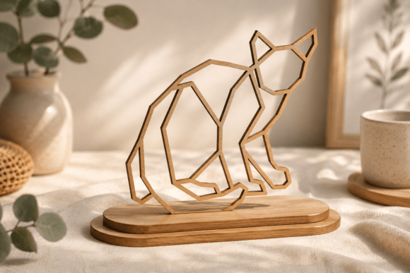 Cat Line Art Laser Cut SVG