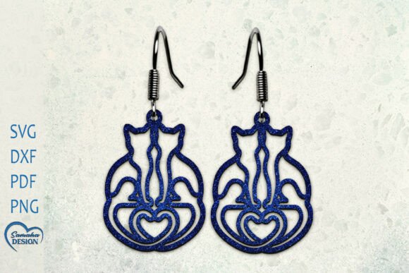 Cat Lovers Earrings Laser Cut