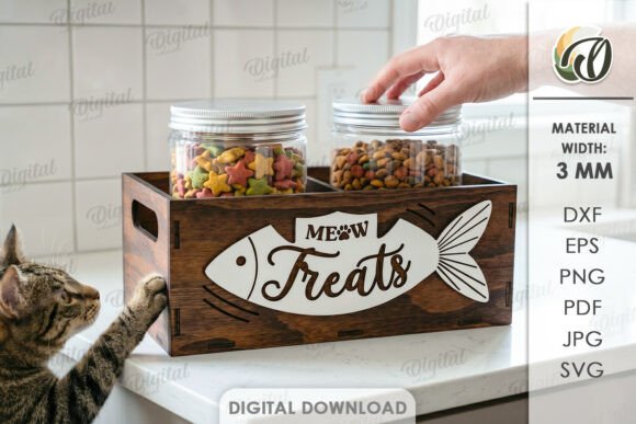 Cat Treats Storage Box Laser Cut