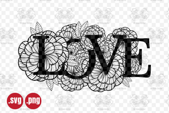CLove SVG File, Love Floral SVG File