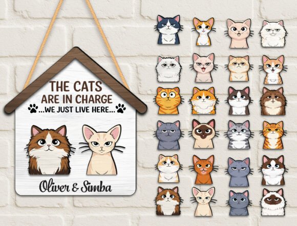 Custom Wood Cat Sign for Pet Lovers