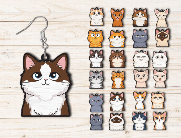 Cute Cartoon Cat Earring Bundle Set