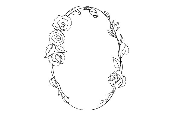 Dainty Oval Floral Frame