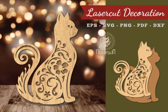 Decorative Cat Lasercut Decoration 1