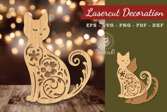 Decorative Cat Lasercut Decoration 2
