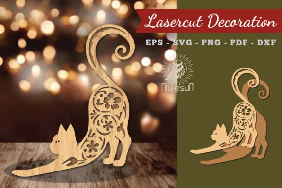 Decorative Cat Lasercut Decoration 3