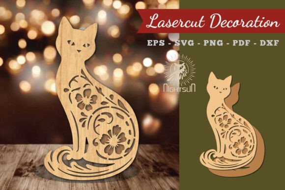 Decorative Cat Lasercut Decoration 4