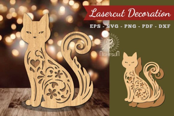 Decorative Cat Lasercut Decoration 5