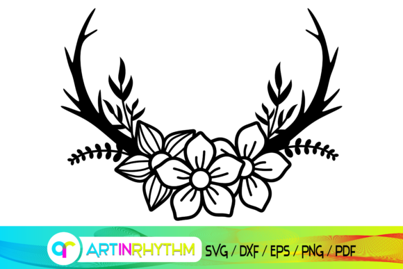 Deer Antler SVG + Floral SVG