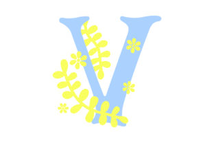 Floral Alphabet - V