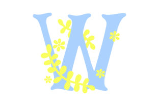 Floral Alphabet - W