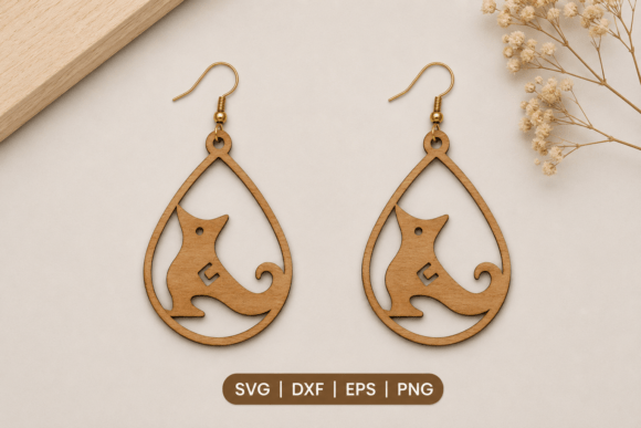 Halloween Cat Earrings Laser Cut File