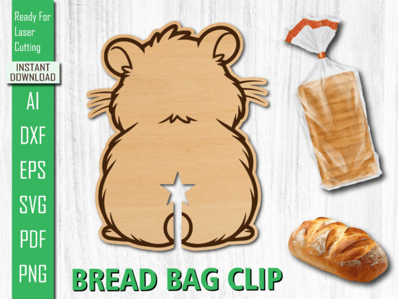 Kitten Cat Laser Cut Bread Clip