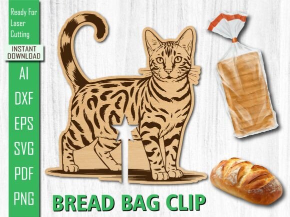 Laser Cut Animal Bangle Cat Bread Clip