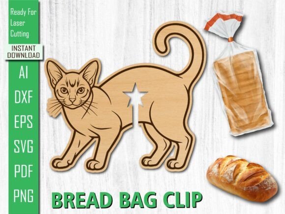 Laser Cut Animal Curious Cat Bread Clip