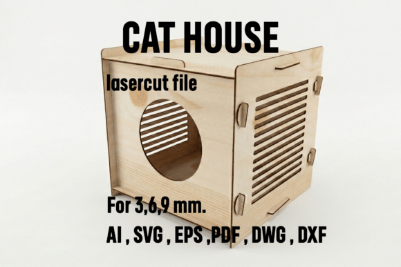 Lasercut File Cat House