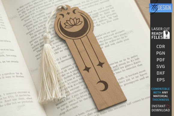 Mystic Wooden Bookmark Laser Cut File