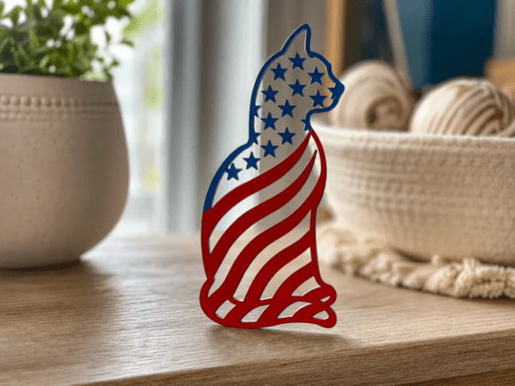 Patriotic Cat – Laser Cutting Design