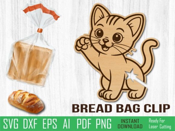 Siamese Cat Bread Clip, Cat Laser Cut