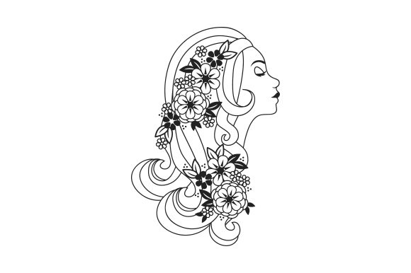 Woman with Floral Hair
