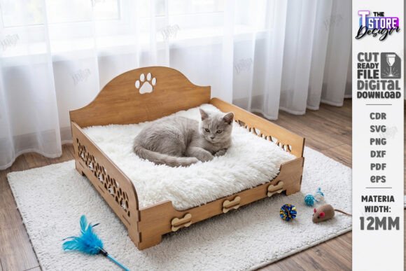 Wooden Pet Bed Laser Cut Pet Furniture